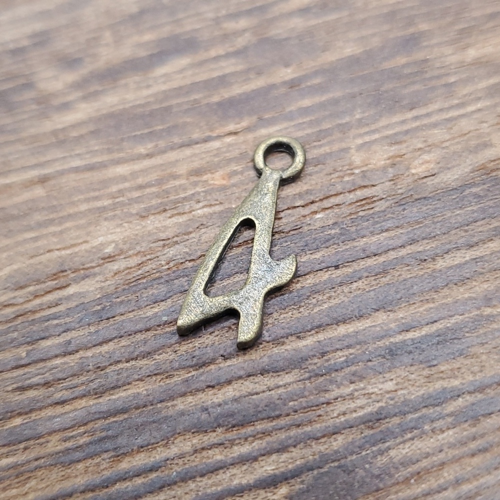 Bronze 4 number pendant charm